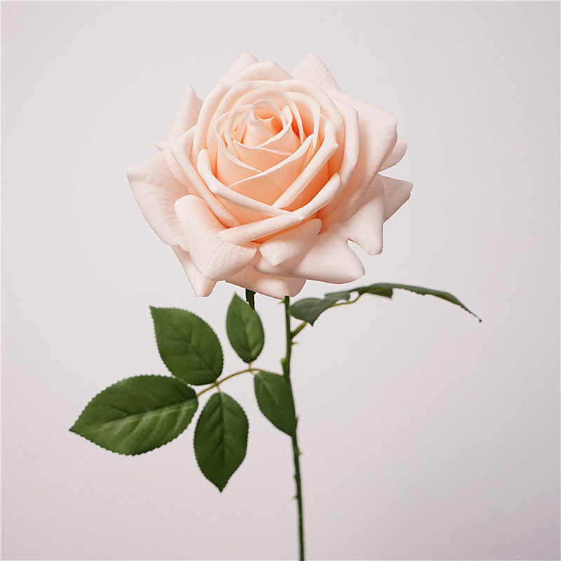 001High-Quality Moist Touch Single Stem Turkish Rose Artificial Flowers, Decorative Floral Arrangements for Home Decor