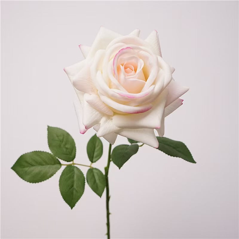001High-Quality Moist Touch Single Stem Turkish Rose Artificial Flowers, Decorative Floral Arrangements for Home Decor
