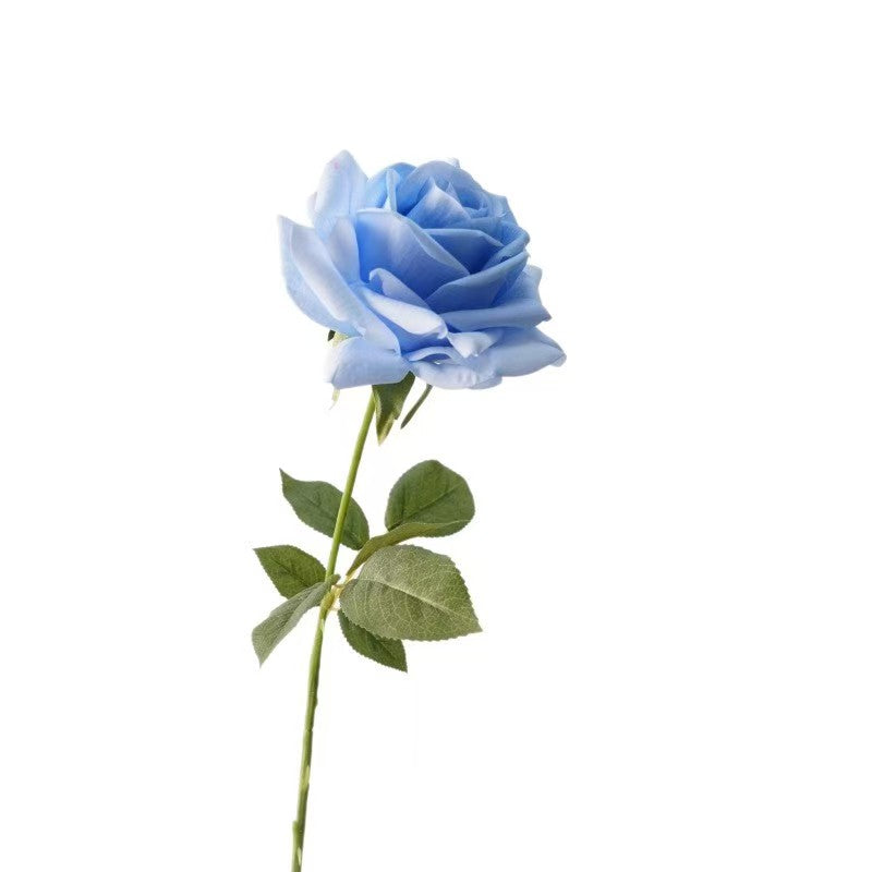 001High-Quality Moist Touch Single Stem Turkish Rose Artificial Flowers, Decorative Floral Arrangements for Home Decor