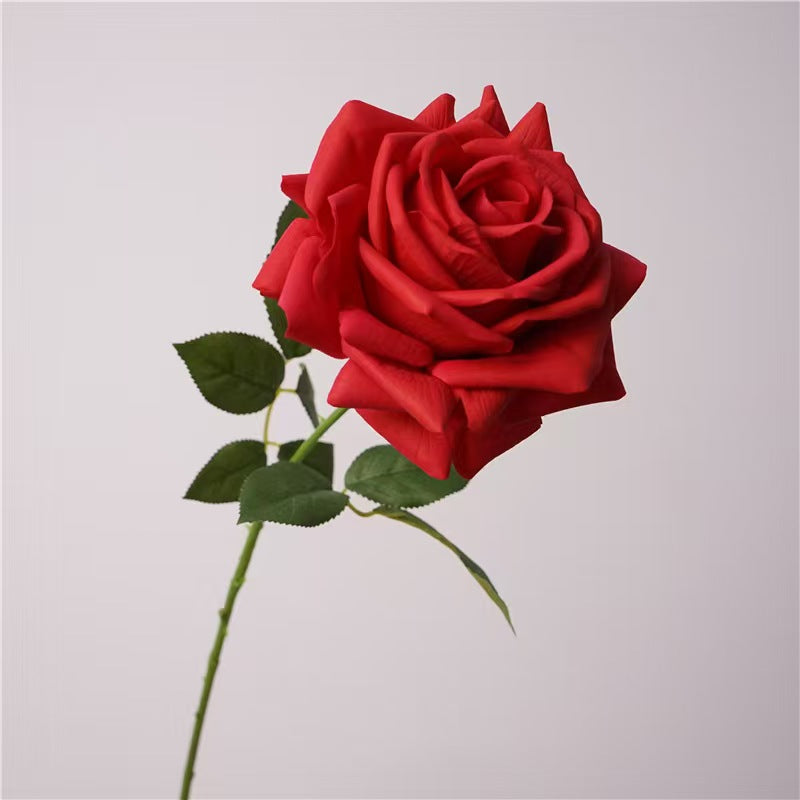 001High-Quality Moist Touch Single Stem Turkish Rose Artificial Flowers, Decorative Floral Arrangements for Home Decor