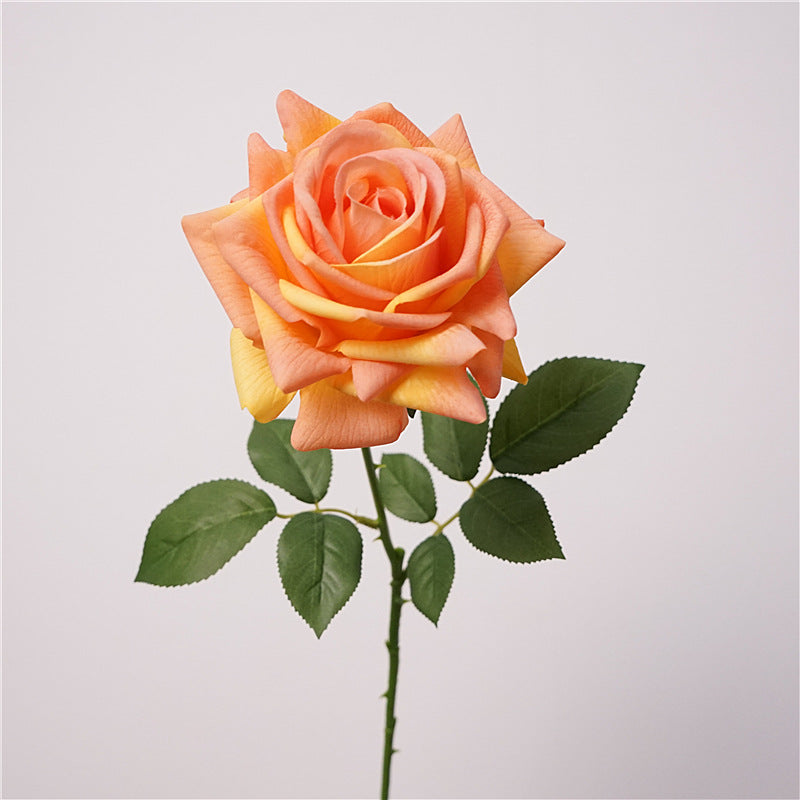 001High-Quality Moist Touch Single Stem Turkish Rose Artificial Flowers, Decorative Floral Arrangements for Home Decor