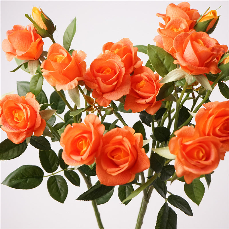005Real Touch Multi-Bloom Moist Barbie Rose Bridal Bouquet, Faux Artificial Roses for Wedding Centerpieces, Dining Table & Home Interior Decor