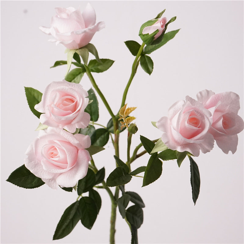 005Real Touch Multi-Bloom Moist Barbie Rose Bridal Bouquet, Faux Artificial Roses for Wedding Centerpieces, Dining Table & Home Interior Decor