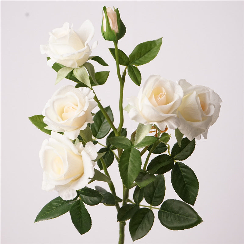 005Real Touch Multi-Bloom Moist Barbie Rose Bridal Bouquet, Faux Artificial Roses for Wedding Centerpieces, Dining Table & Home Interior Decor