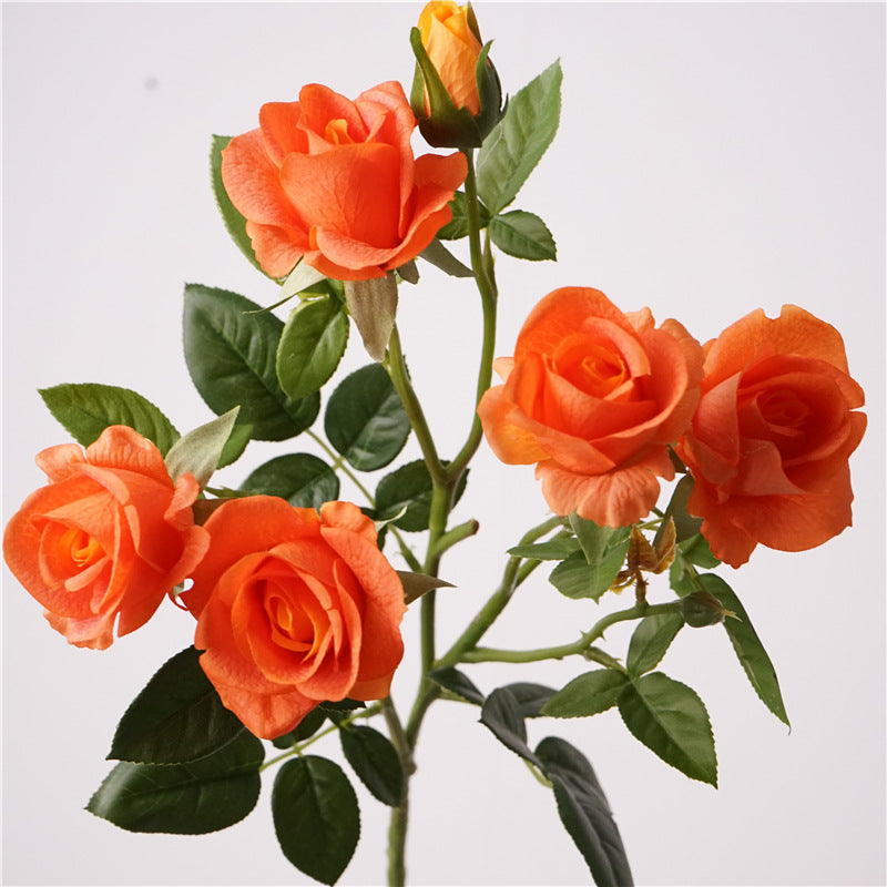 005Real Touch Multi-Bloom Moist Barbie Rose Bridal Bouquet, Faux Artificial Roses for Wedding Centerpieces, Dining Table & Home Interior Decor