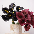 007Real-Touch Calla Lily Bouquets, Mini Bundled Artificial Calla Lilies, Wedding Bridal Bouquet Floral Decor